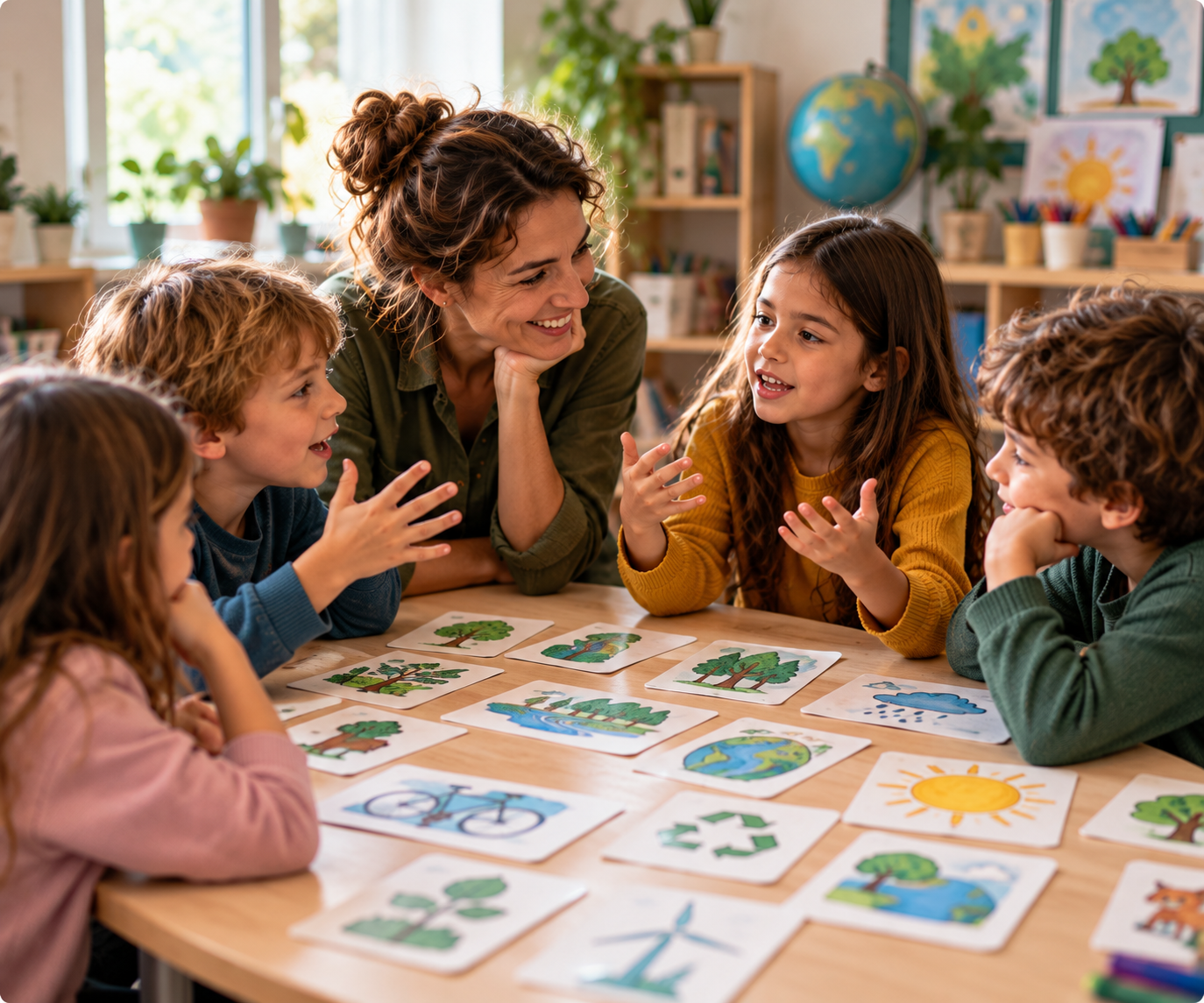 Children collaborating in a creative classroom