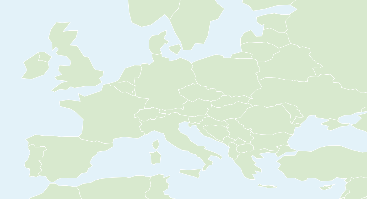 Map of Europe showing GREEN MOViES project partner locations