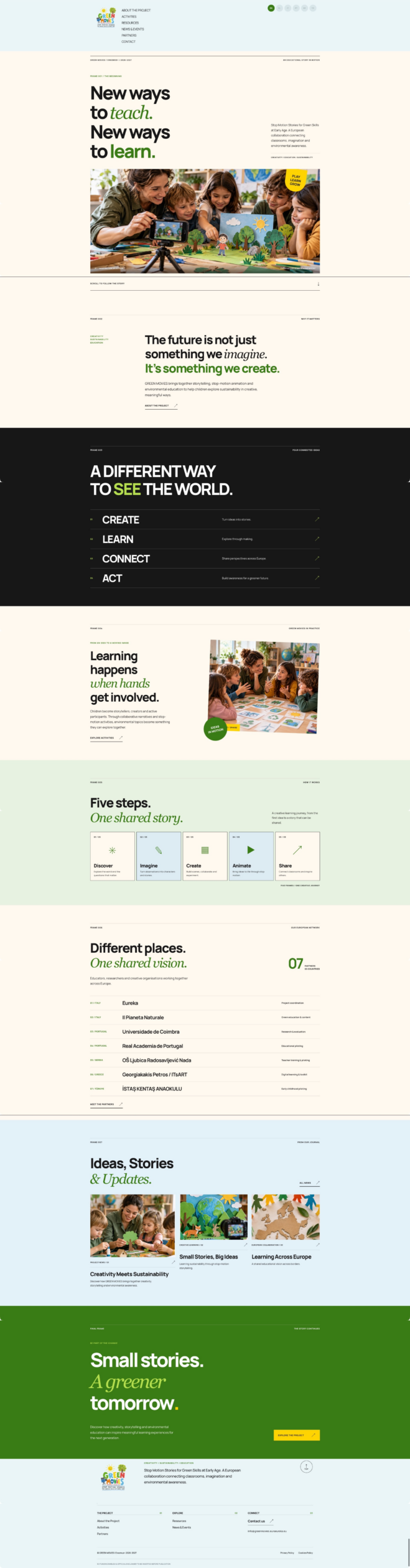 Full-page preview of GREEN MOViES homepage proposal 02